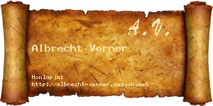 Albrecht Verner névjegykártya